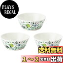 【送料無料】NARUMI(ナルミ) 食器セット アンナ・エミリア 径14cm グリーン 花柄 かわいい 3個セット 電子レンジ温め 食洗機対応 ギフトボックス付き 51854-23166P