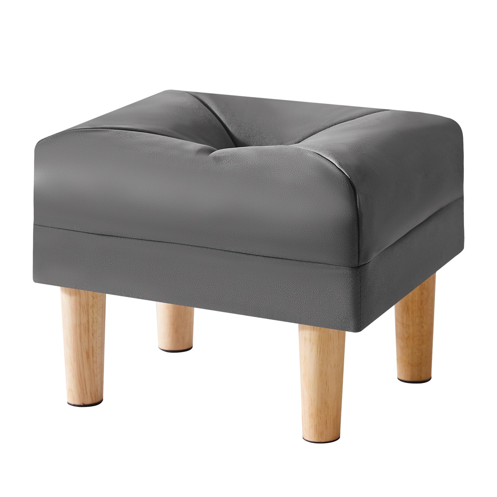 【送料無料】YMYNY オットマン スモール、テクノロジー布素材チェア、スポンジパッド入りシート、フットレスト、シューズチェンジ用木製スツール、リビングルーム、ベッドルーム、玄関用、40×29×32CM ダークグレー JPHBD040BG