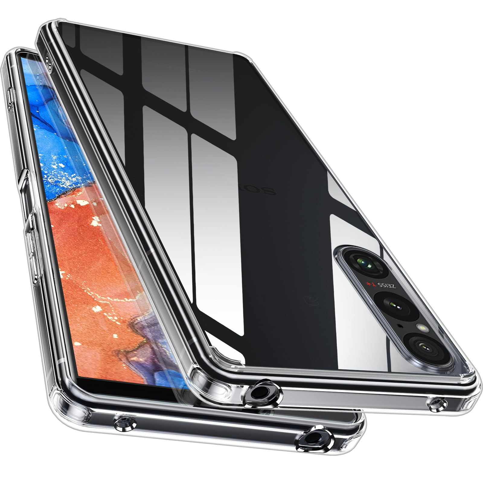 商品情報商品の説明主な仕様 【高品質PC+TPU素材】 頑丈PC背面+ 柔らかいTPUの組み合わせ。背面は頑丈PC素材を採用し、長時間使っても、ケースの美しさを保ち、携帯電話を快適に使えます。フレームはやや柔らかいTPU素材になっているので、スマホを握った時に手に馴染んで滑りにくく、落としてしまうリスクがかなり軽減される。【持続する、究極の透明感】ケースの背面として透過率99.9%に経った素材を用い、スマホのデザインをより良く楽しめる。本体の美しさをエンジョイする際に、ご好みの写真・ステッカーなども入れ、カスタマイズができる。シンプルで飽きの来ないクリアケースだ。【非常に高い精度】 精密機械であいほんの寸法を正確に測量し、誤差の無い1:1のカットアウトを実現。Xperia 1 V にぴったり合う。上と下からボタンまで本体を挟み込むように装着させます。カメラボタン、電源ボタンなどとぴったり合っています。【全面保護、水痕防止】ケースのフチが液晶画面・カメラレンズより高く設計され予期せぬ衝撃から保護します。日常生活にある擦れ傷は付きづらい。角部分に独自のエアクッション搭載により、落下時の衝撃を瓦解・吸収する効果があり、 いくら落としても布団に飛び込んだみたいな感触を与えます。PC内部に光学ドットデザインを内蔵し、水痕を防ぎ、浸透の問題を解決しました。【超薄型＆超軽量】クリアケースの保護性能を保ちながら、スマートさを損なわないよう、薄さと強度のバランスを取り、最適な設計で作り出す。