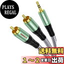 【送料無料】RAWAUX 3.5mm to RCA変換ケーブル 2RCAオス to 3.5mmオスステレオオーディオケーブル Phono to 3.5mmジャック コード Y型赤白アダプターケーブル テレビ スマートフォン MP3プレーヤー ホームシネマ アンプ サウンドバー用 (1M, グリーン)