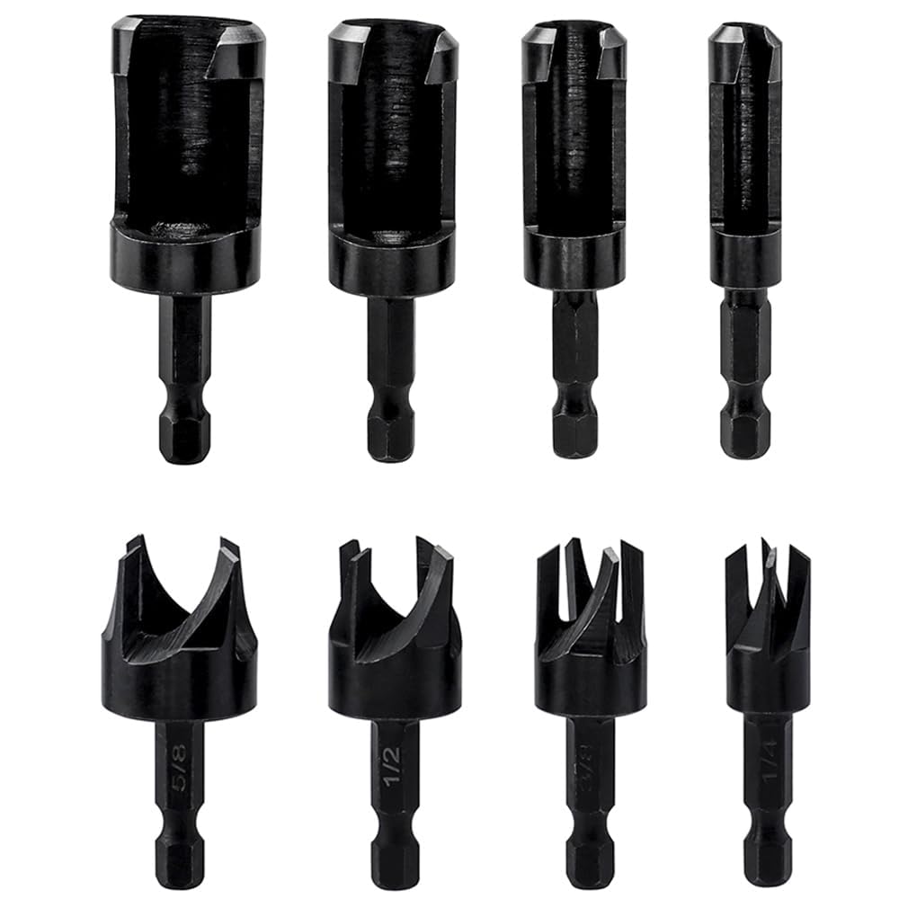 【送料無料】KEWAYO 8個ウッドプラグカッターセット面取りウッドプラグカッター高炭素鋼 コルクドリル ..