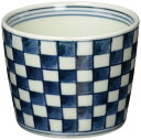 【送料無料】西海陶器(Saikaitoki) 波佐見焼 藍屋 そば猪口 そばちょこ カップ 市松紋 電子レンジ 食洗機対応 日本製 39489