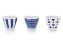 【送料無料】西海陶器(Saikaitoki) 湯飲み 湯呑 蕎麦猪口 そば猪口 セット おしゃれ 3個 indigo 藍玉軽量カップ(3柄組) 軽い