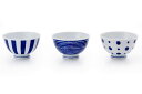 【送料無料】西海陶器(Saikaitoki) 茶碗 お茶碗 飯碗 食器 セット 3個 indigo 藍玉軽量飯碗(3柄組)