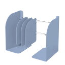 【送料無料】MAHOUYA ブックエンド 倒れない 本立て ブックスタンド 卓上棚 金属製 無料インストール 大容量 伸縮自在 卓上収納 雑誌/新聞/書類入れ 多機能 おしゃれ 事務用品 家庭用 学生用 文房具 学習 書斎 子供部屋 オフィス (折りたたみ可能,4段) (クレインブルー)