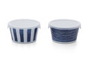 【送料無料】西海陶器(Saikaitoki) indigo 藍玉ノンラップ鉢(2柄組)