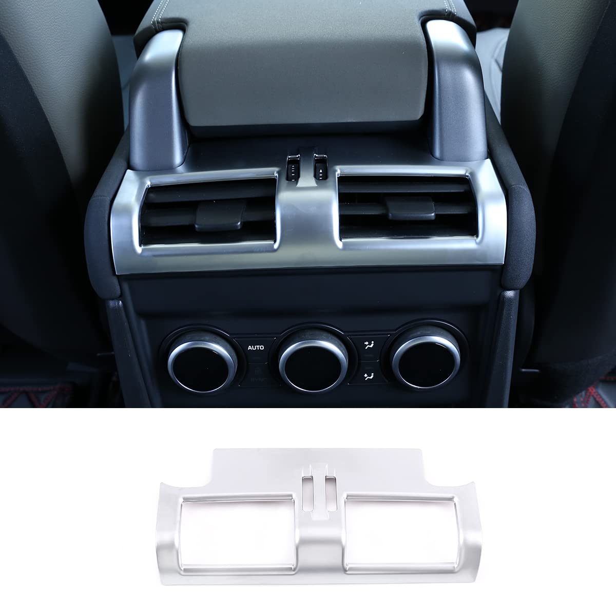 【送料無料】METYOUCAR ランドローバーディフェンダー 90 110 2020~2023適用 車用 バックエアコンベントフレーム/リアエアコンエアアウトレットカバー/リアエアコンベント カー用品 内装パーツ アクセサリー (銀)