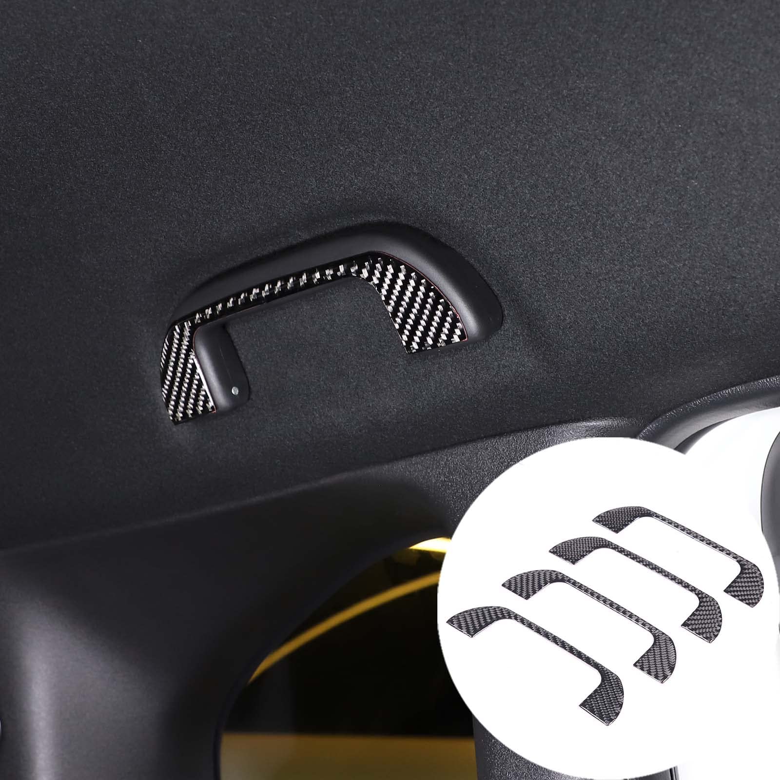 【送料無料】METYOUCAR ホンダ N-BOX 2017-2021 JF3 JF4 専用 アシストグリップカバー グリップカバー 車アシストグリップ カバー カーボンファイバー素材 装飾用 取付簡単 貼付タイプ カー用品 インテリア 内装パーツ カスタム アクセサリー カーボン調 4点セット