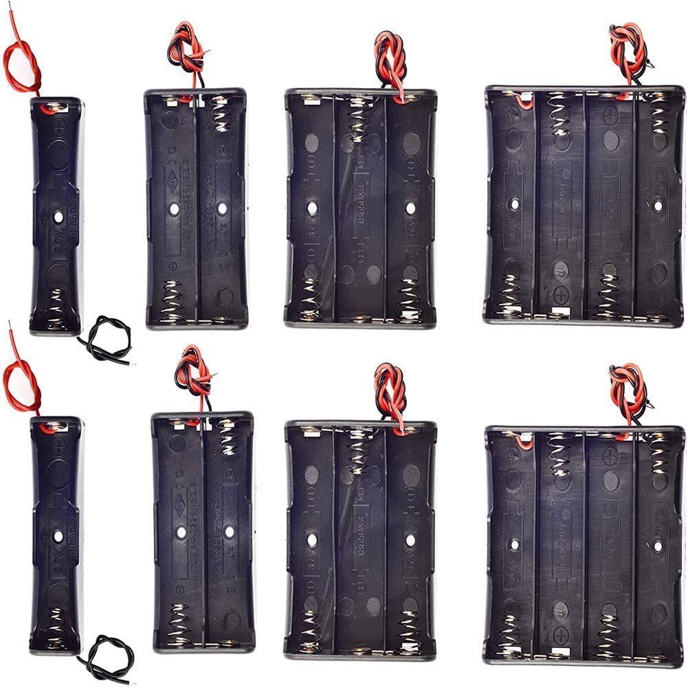 【送料無料】8個入り 18650 バッテリーホルダー 電池ボックス リードハーネス付き DIY 3. ...