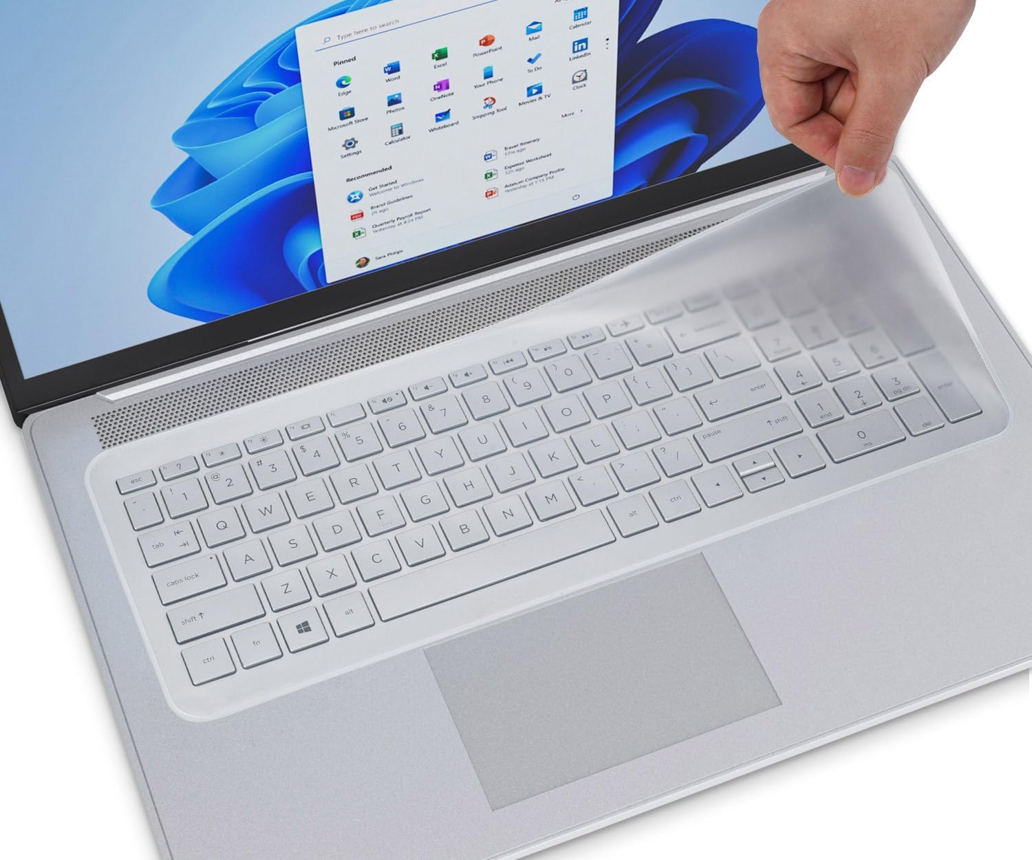 【送料無料】JUTOSU ノートパソコン キーボードカバー デスクトップ PC キーボード プロテクター ユニバーサルキーボード 防水保護フィルム 防塵カバー 極薄 透明 静音 耐磨 シリコン キーボード カバー 1枚入 (13-14 インチ)