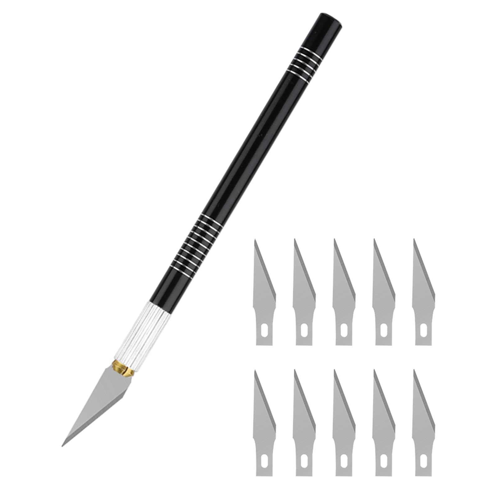 【送料無料】MOLATE デザインナイフ アートナイフ 替え刃 10枚 細工用カッターナイフ 切り絵 プラモデ..