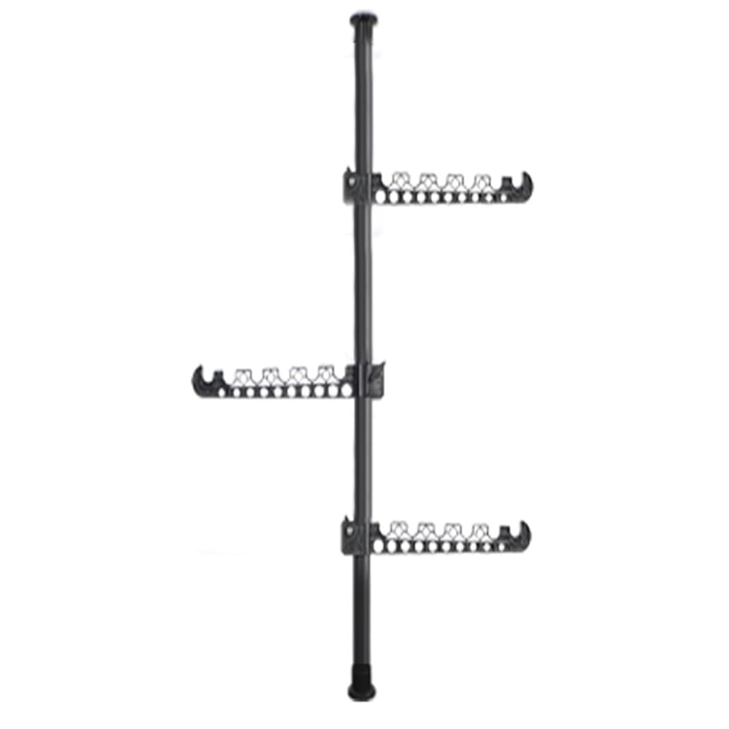 【送料無料】BAOYOUNI 室内物干し つっぱり式 物干しポール ハンガーアーム 洗濯物干し （部屋干し 突っ張り式 突ぱり式 ランドリー 突張り式 突っぱり式 物干しスタンド） (ブラック-ハンガー3本)