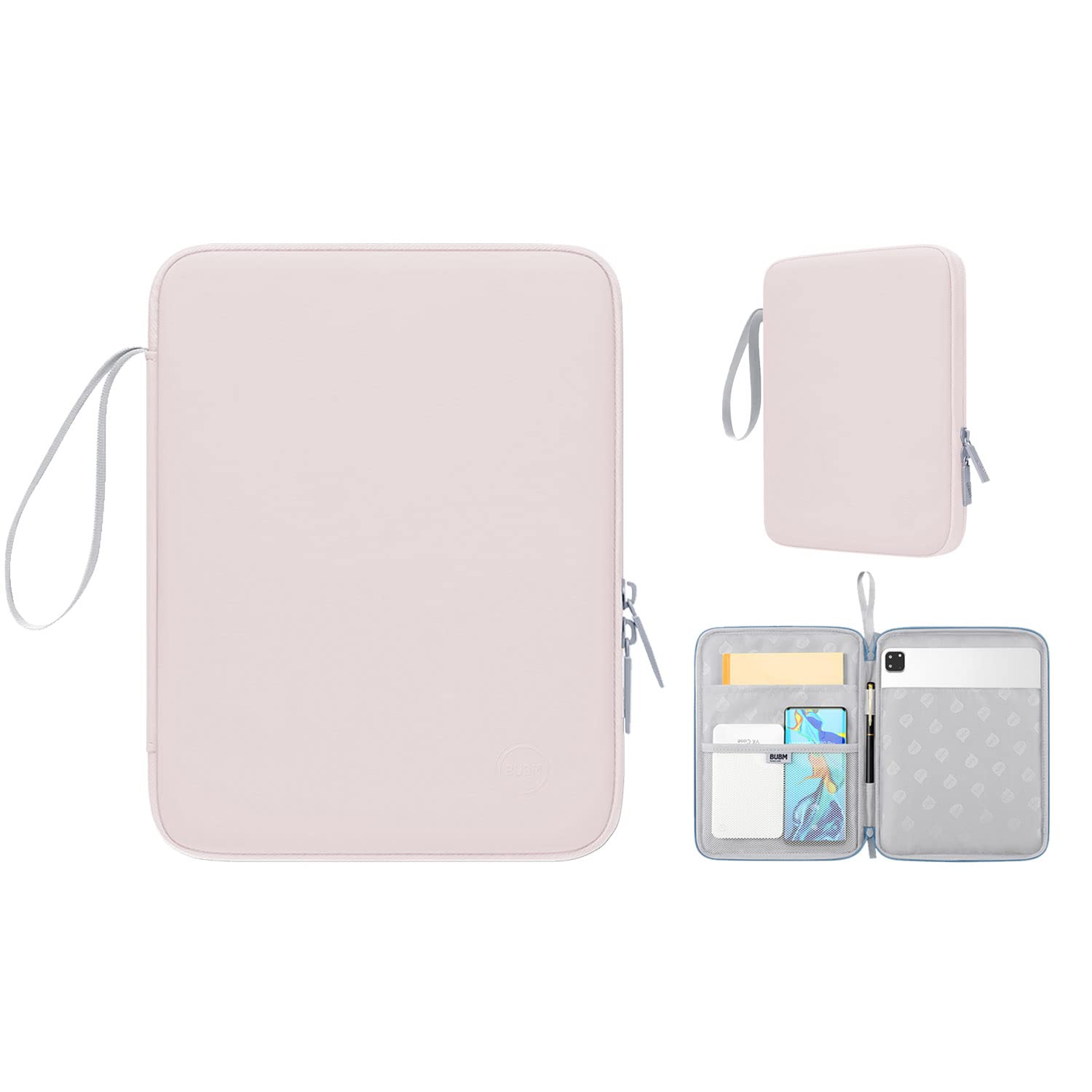 【送料無料】9-11インチタブレット タブレットバッグ タブレットケース バッグ 収納ポーチ 収納バッグ スリーブケース 【NOUKAJU】9インチ/ 9.7インチ/ 10.1インチ/ 10.4インチ/ 10.6インチ/10.9インチ タバッグ ケース カバー アクセサリー 収納 ポケット付き (ピンク)の商品画像