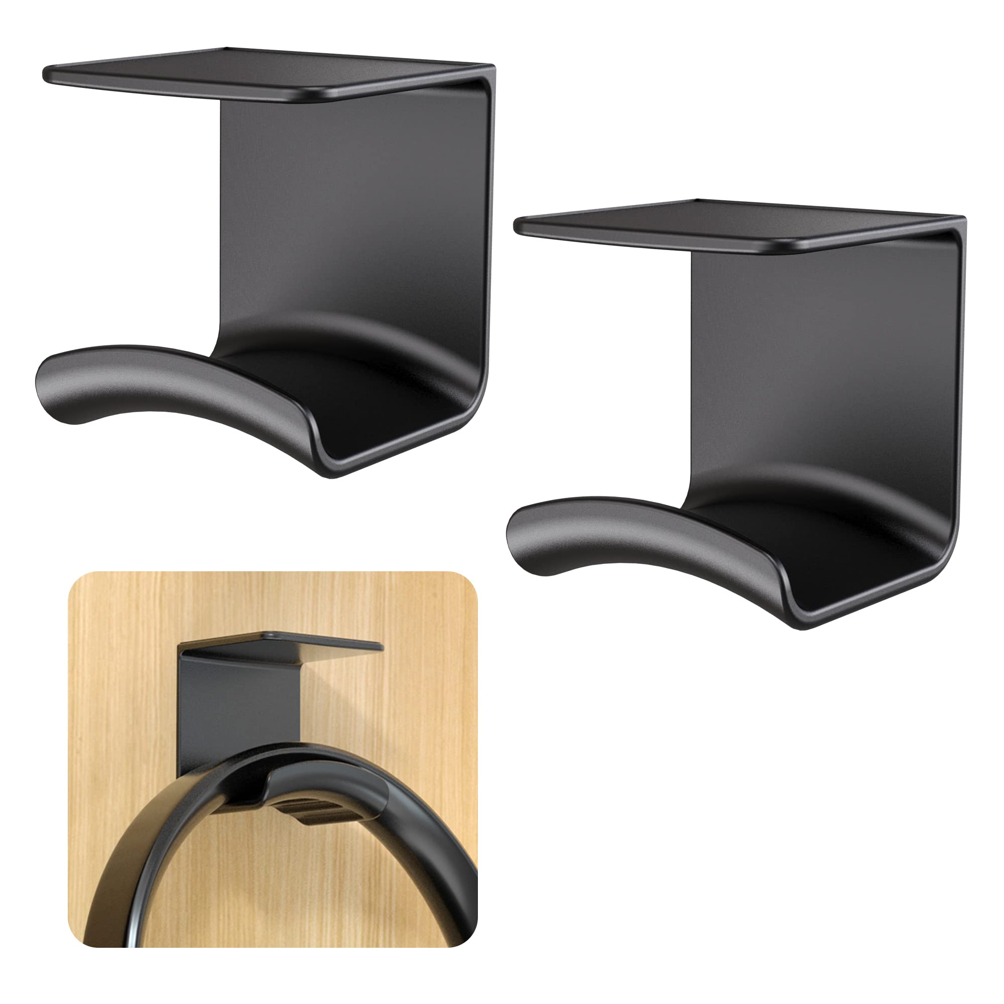 【送料無料】Cozycase 【2個セット】 ヘッドホンスタンド 壁掛け - 卓上 ヘッドホンハンガー[超強力接..