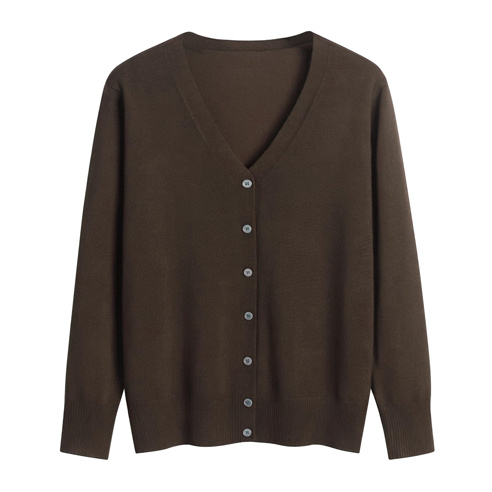 【送料無料】[PALAME] カーディガン ニット レディース セーター 【体型カバー・上品で女性らしい雰囲気に】 アウター Vネック トップス ゆったり 前開き 高伸縮 小顔 着痩せ 暖かい 冷房対策 羽織り コート カジュアル オフィス 通勤 日常 (JP, アルファベット, L, コーヒー