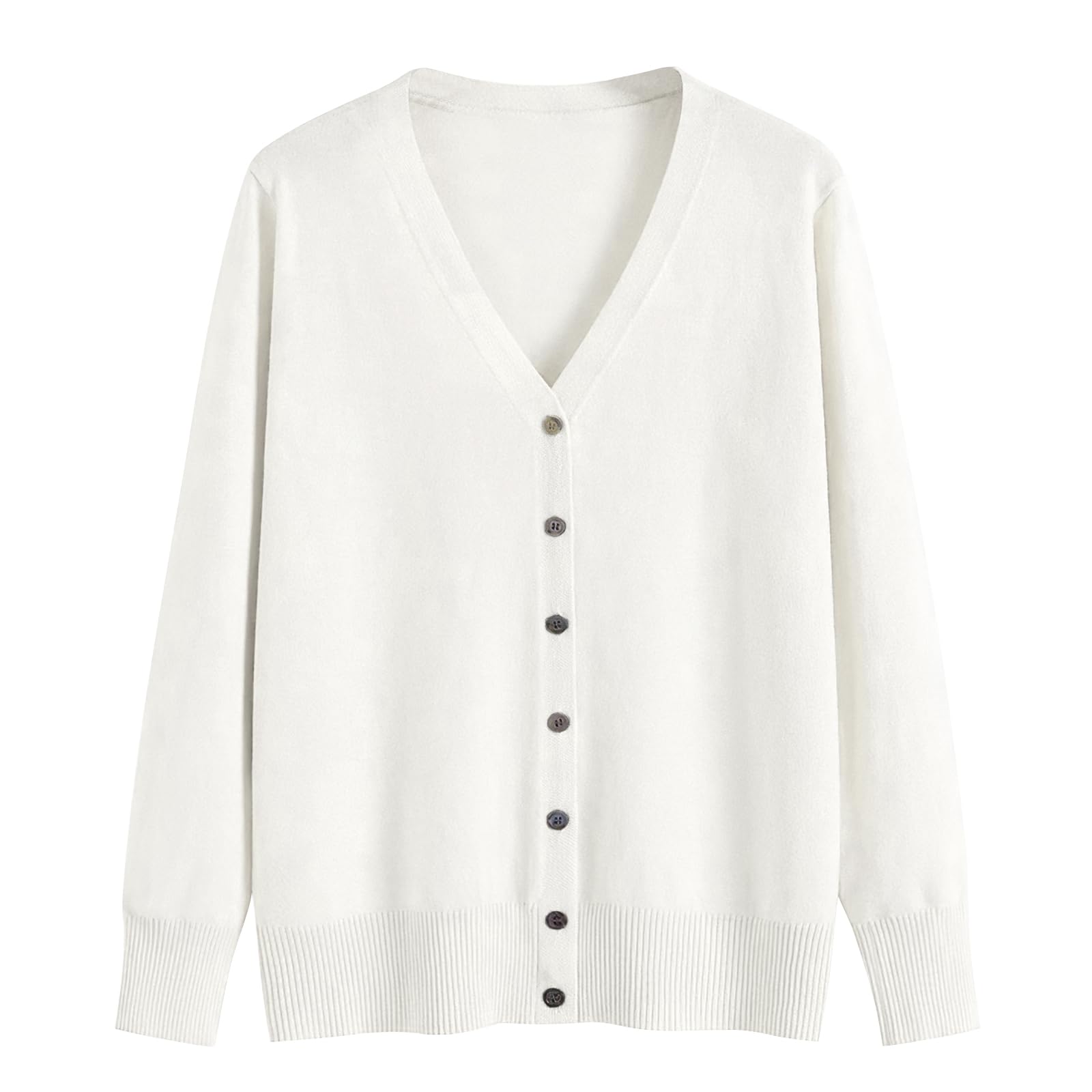 【送料無料】[PALAME] カーディガン ニット レディース セーター 【体型カバー・上品で女性らしい雰囲気に】 アウター Vネック トップス ゆったり 前開き 高伸縮 小顔 着痩せ 暖かい 冷房対策 羽織り コート カジュアル オフィス 通勤 日常 (JP, アルファベット, L, ホワイト