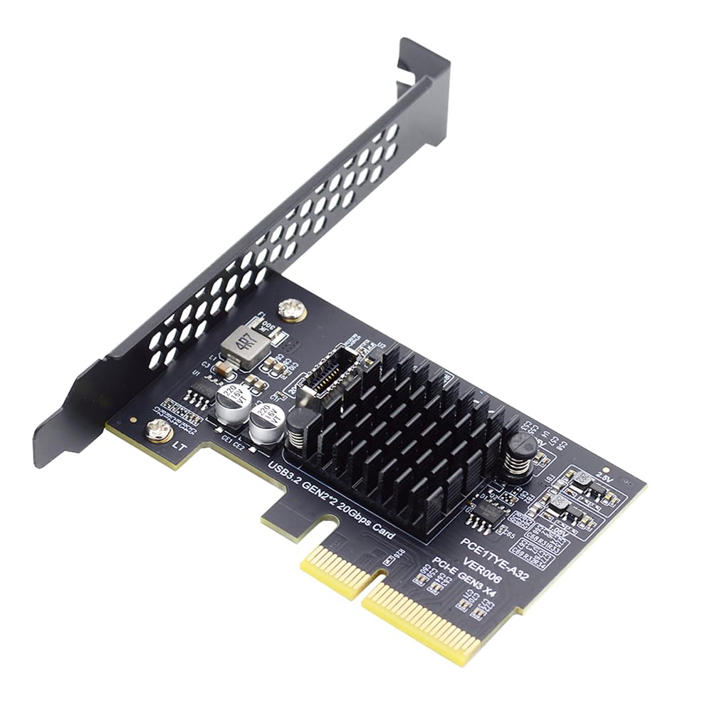 【送料無料】NFHK USB 3.2 Gen2 Type-E 20Gbps フロントパネルソケット - PCI-E 4X Expressカードアダ..
