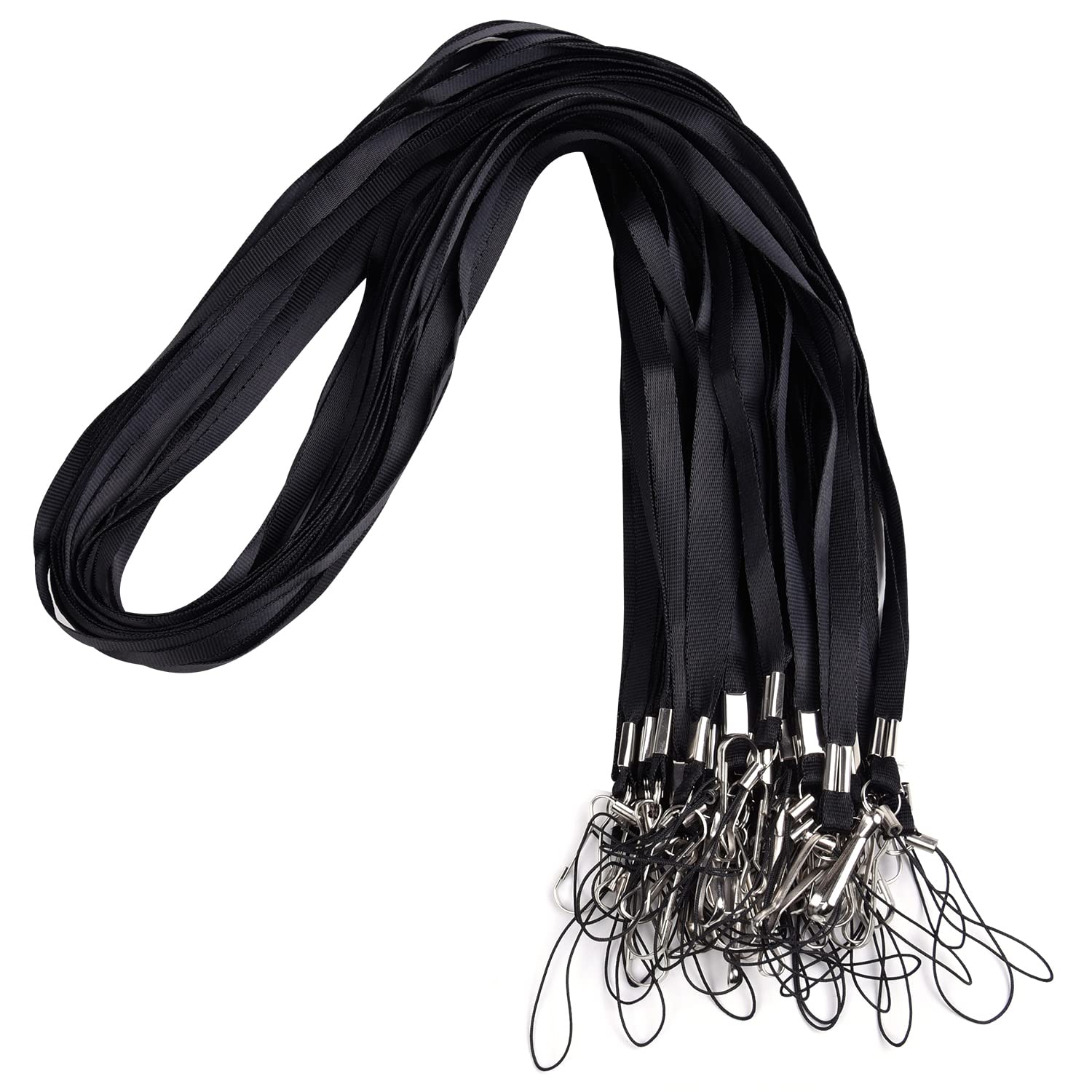 【送料無料】[Wisdompro] ネックストラップ 首掛け 平紐 ナイロン製 軽量 社員証・名札・USBメモリ・鍵..