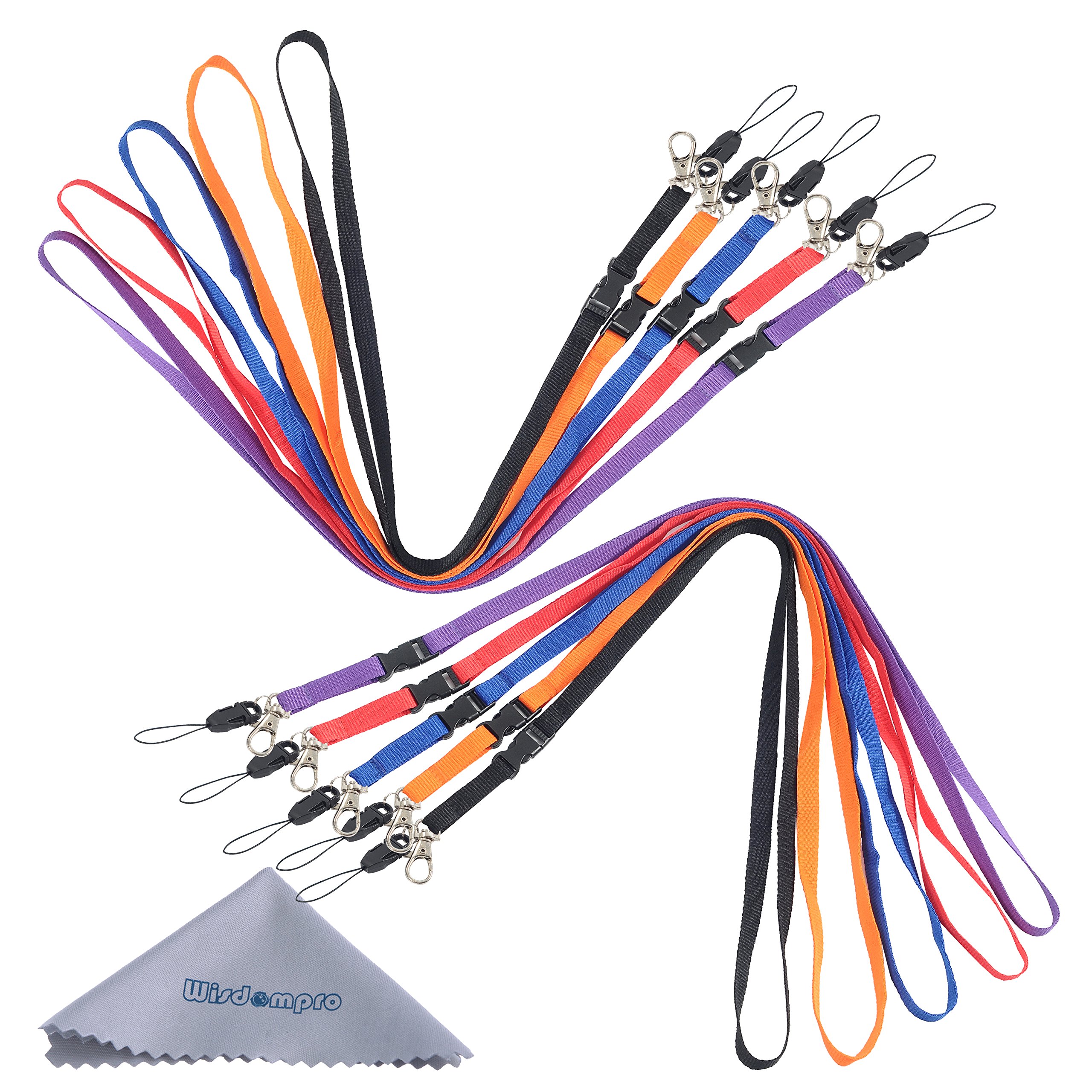 【送料無料】[Wisdompro] ネックストラップ 首かけ 平紐 落下・紛失防止 携帯/スマホ・名札・USBメモリ..