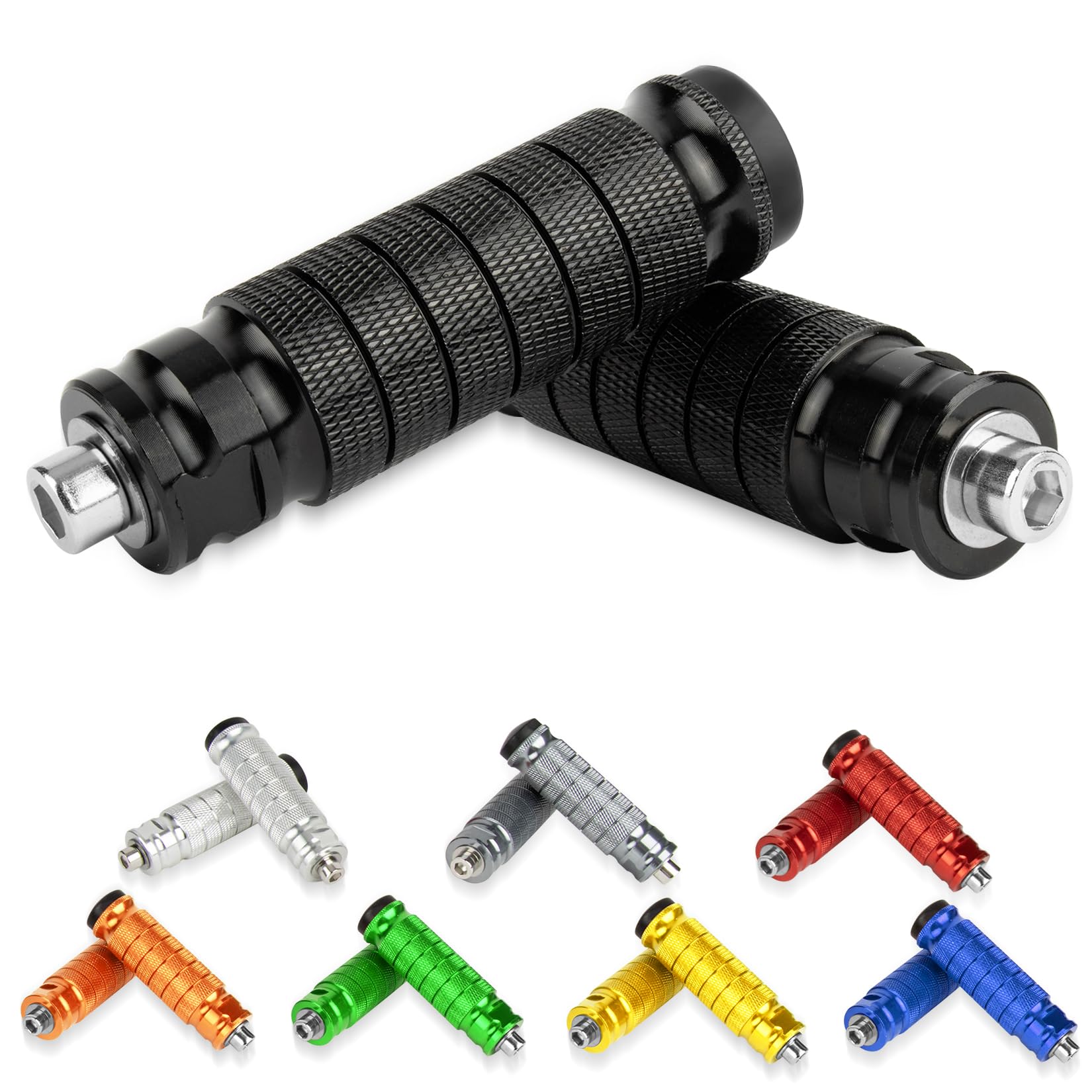 【送料無料】PSLER フットペグ ステップバー バイク ステップ タンデムステップ ペダル M8規格 左右1組セット バイク用 カブ アルミステップ