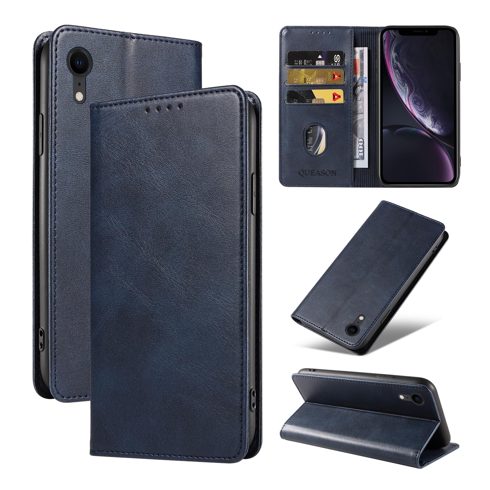 【送料無料】QUEASON 互換品 スマホケース【iPhone xr 用 ケース 手帳型】マグネット式 iphonexr 用 スマホケース 携帯カバー iphone xr 用 ケース カード収納 アイホンxr 用 ケース スタンド機能 iphonexr 用 手帳型ケース 耐衝撃 全面保護 iphone 10rケース 手帳型 落下防