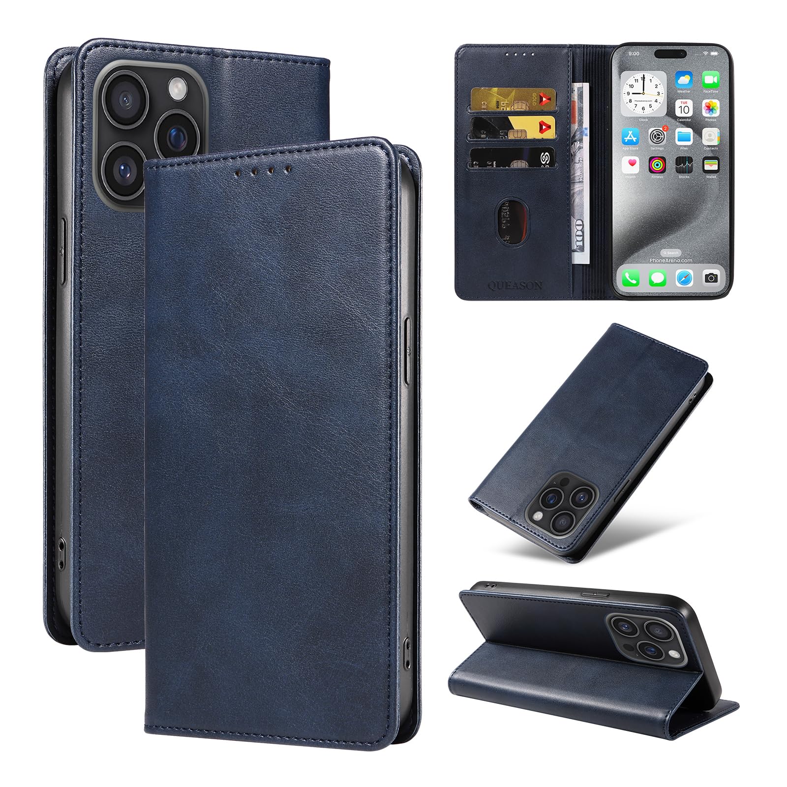 【送料無料】QUEASON【iphone 16 pro max 用 ケース 手帳型】マグネット式 いphone16pro max 用 ケース 手帳型 スタンド機能 iphone16promax 用 ケース 手帳型 カード収納 いphone16promax 用 ケース 手帳型 携帯カバー アイフォン16プロマックス 用 ケース 耐衝撃 落下防止