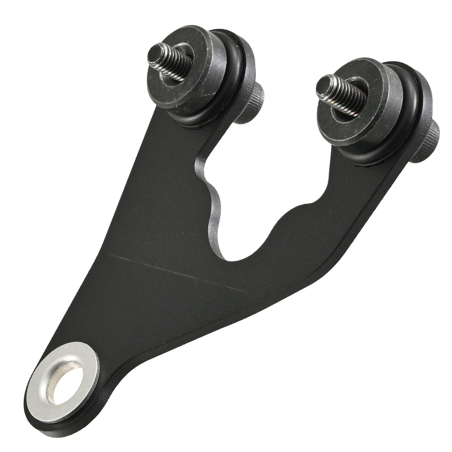 【送料無料】デイトナ(Daytona) バイク用 メーターステー 取付幅45mm 取付M10/M8 防振ラバー スチール製 右オフセット/10°曲げ ブラック 40269