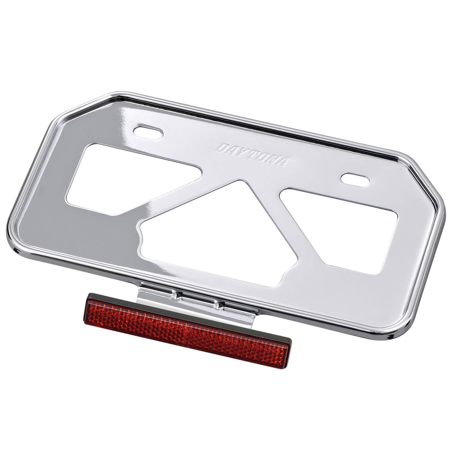 【送料無料】デイトナ(Daytona) バイク用 ナンバープレートホルダー 21年新基準対応 125cc以下(山型) 原付用 軽量型 リフレクター付き クローム 17668