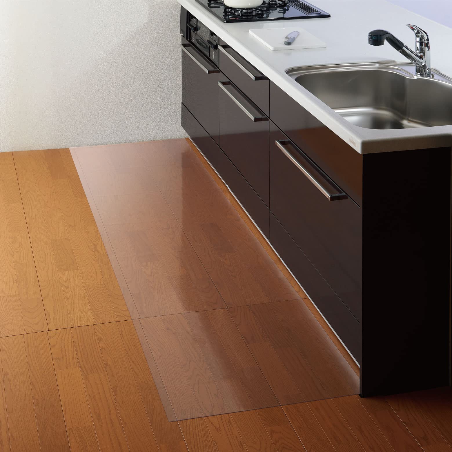 【送料無料】【質の高い日本製】Belca(ベルカ) 日本製 透明マット キッチンマット 250cm 幅250×奥行60×厚さ0.08cm クリア 保護マット キズ 汚れ 防止 お手入れ簡単 カットOK 床暖房対応 KM60-250-1E