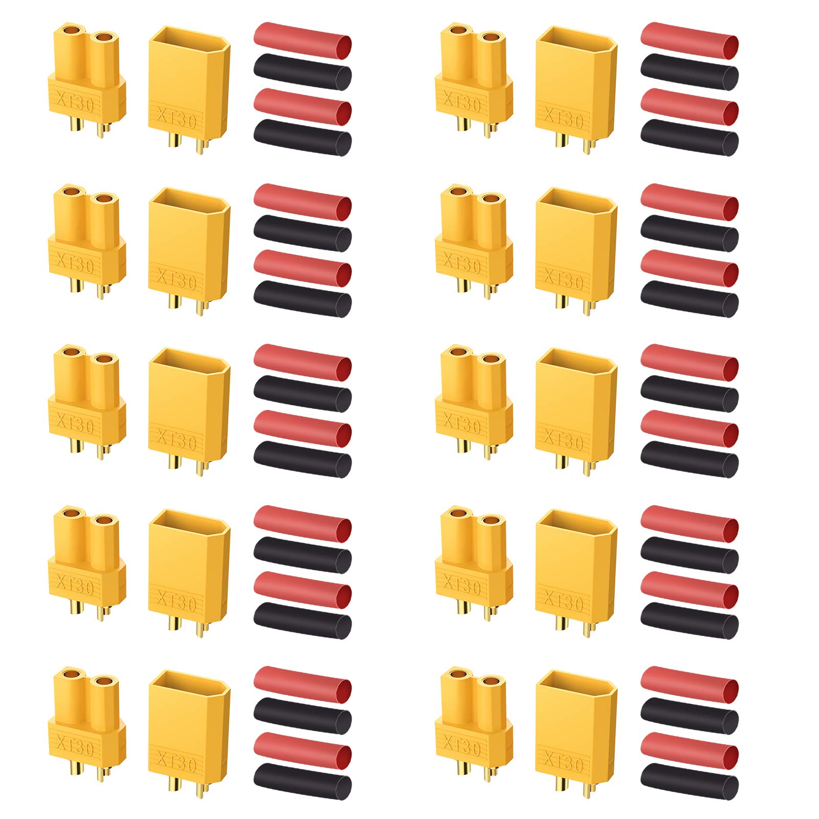 【送料無料】AUTOUTLET XT30コネクター 20PCS 10ペア XT30 コネクタープラグ RCカー/ボート/リポバッテ..