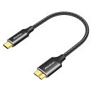 【送料無料】CLEEFUN USB C to Micro B ケーブル 短い/0.3m USB 3.1 10Gbps 高速データ転送 Type C to Micro B 変換ケーブル USB C 外付けhddケーブル マイクロB変換ケーブル 外付けHDD/SSD ハードドライブ/Macbook(Pro)/カメラなどに対応