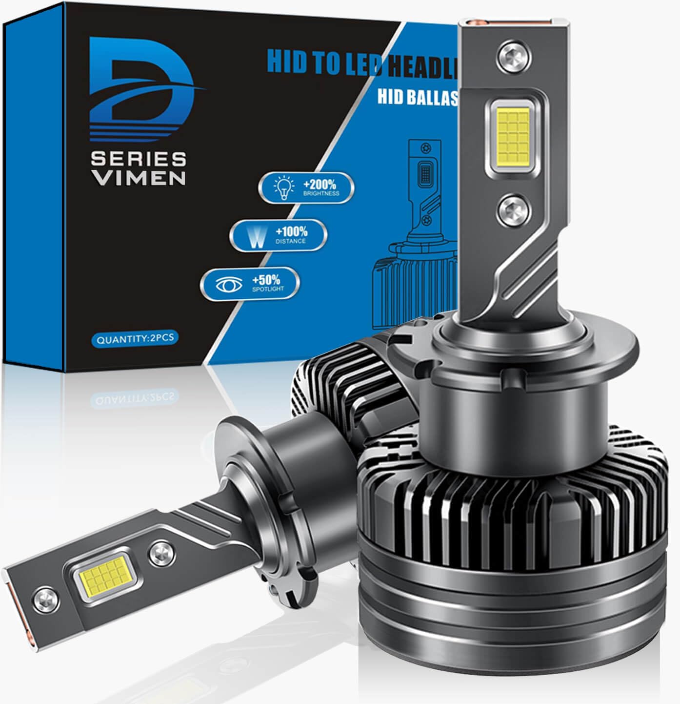 【送料無料】VIMEN D2S LED ヘッドライト 爆光 6500k ホワイト 車検対応 35W 12000lm 純正HIDを簡単LED化 12V車対応 D2S LEDバルブ 純正交換用 Dシリーズ 2本1セット