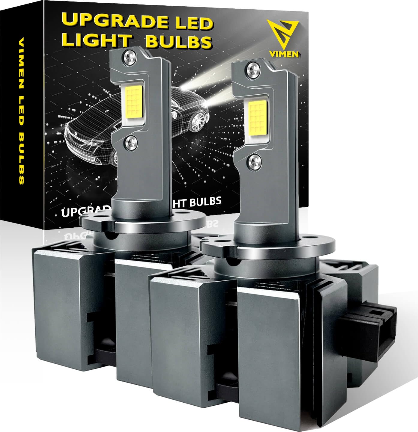 【送料無料】VIMEN D1S LED ヘッドライト 爆光 車検対応 キャンセラー内蔵 6500k ホワイト 輸入車 ワーニング 加工不要 純正HIDを簡単LED化 Dシリーズ 業界新版 LED バルブ 配線レス フ ァン付き 2個セット