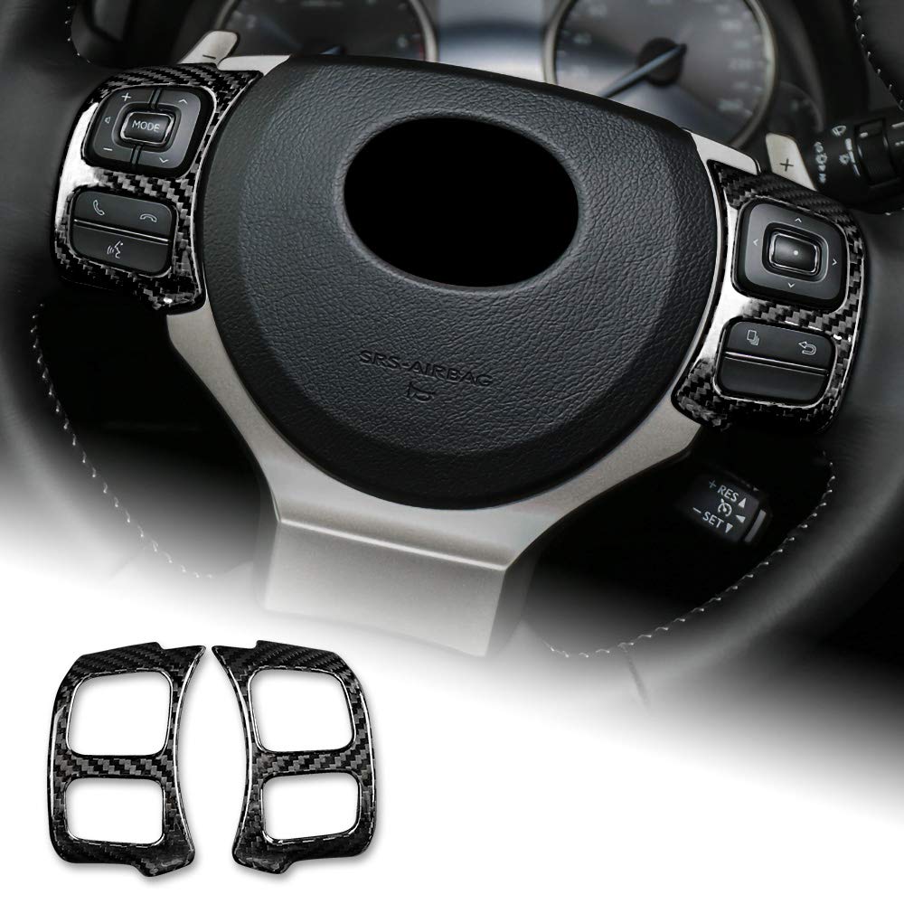【送料無料】AIRSPEED 車用ステアリングホイールボタンフレームステッカー カーボンファイバー 内装ト..