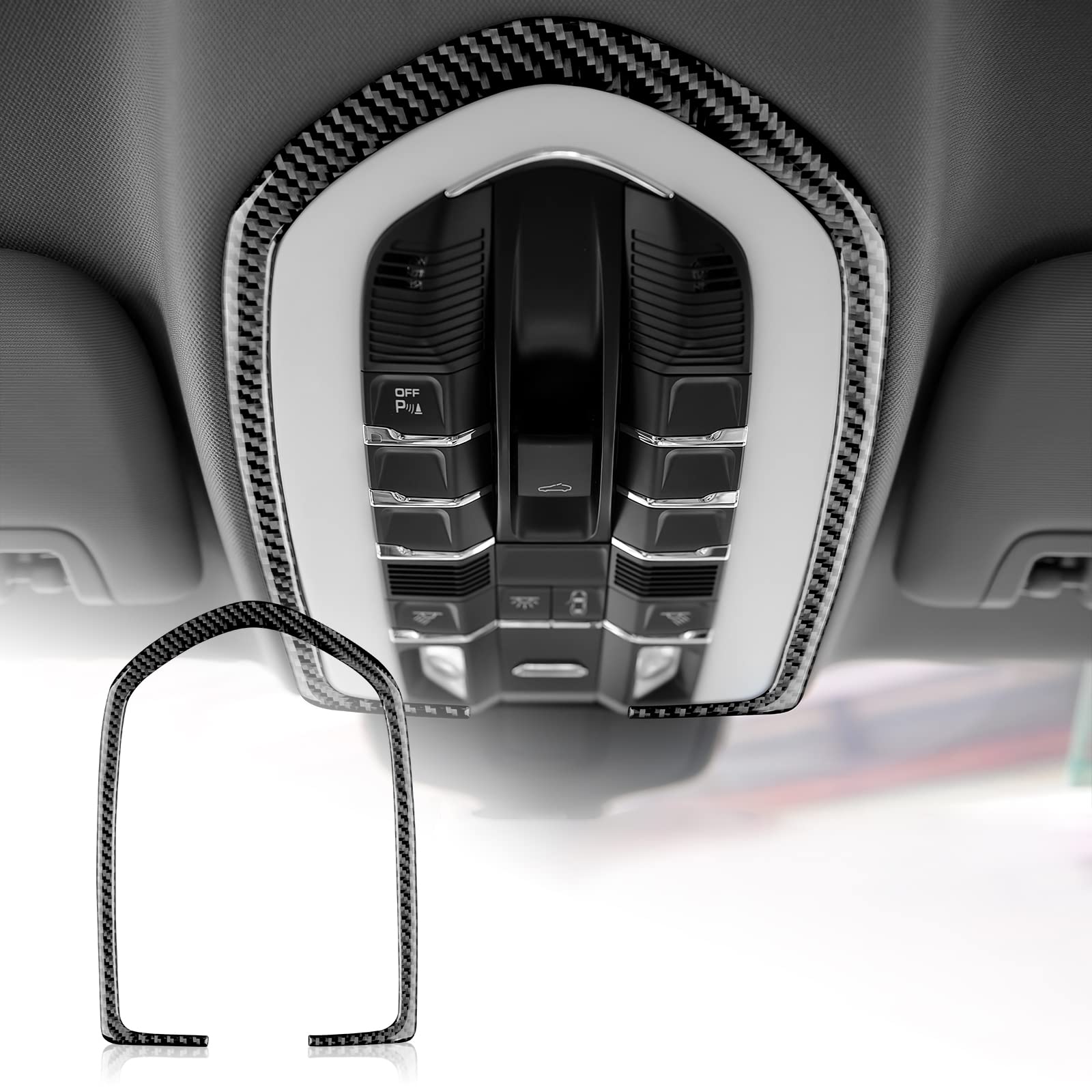 【送料無料】AIRSPEED ポルシェ パナメーラ 2010-2016専用 アクセサリーパーツ リアルハードカーボンファイバー製 カー読書ライトパネルカバーステッカー Porsche Panamera 内装パーツ 装飾フレーム おしゃれ カスタム ドレスアップ 両面テープ付き インテリアパネル ギフト