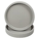 【送料無料】OUNONA 鉢受皿トレー 鉢皿 プランター用受皿 ラウンド 陶器 ダークグレー 浅皿 水切りかご 観葉植物の清潔グッズ 2個セット 植木鉢台 花鉢...