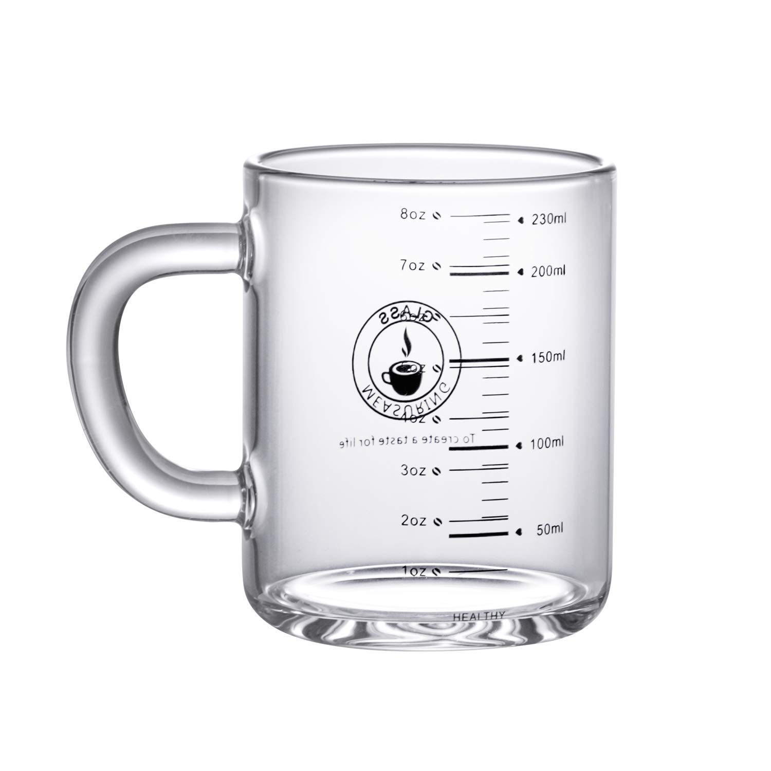 【送料無料】ミルクカップ 計量カップ 耐熱ガラス コーヒー ジュース お茶 ミルクグラス ガラスカップ ..