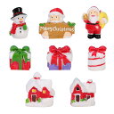【送料無料】クリスマス ミニチュア 置物 8個セット サンタ 雪だるま ギフト 家 ミニ クリスマスオーナメント 可愛い 樹脂 クリスマス 飾り 置き物 卓上 ...
