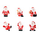 【送料無料】クリスマス ミニチュア 置物 6個セット サンタクロース ミニ クリスマスオーナメント 可愛い 樹脂 クリスマス 飾り 置き物 卓上 盆栽 鉢植え ...
