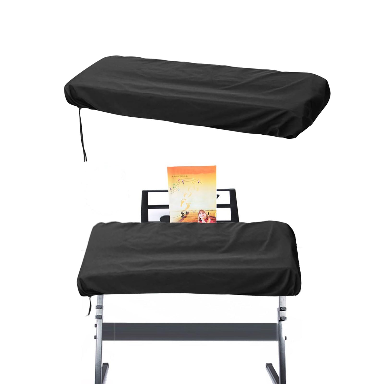 【送料無料】電子ピアノカバー 61/88鍵 キーボードカバー 黒 鍵盤カバー ピアノカバー キーボード保護 防水 防塵 調節可能 ヤマハ カシオ対応 (61鍵)