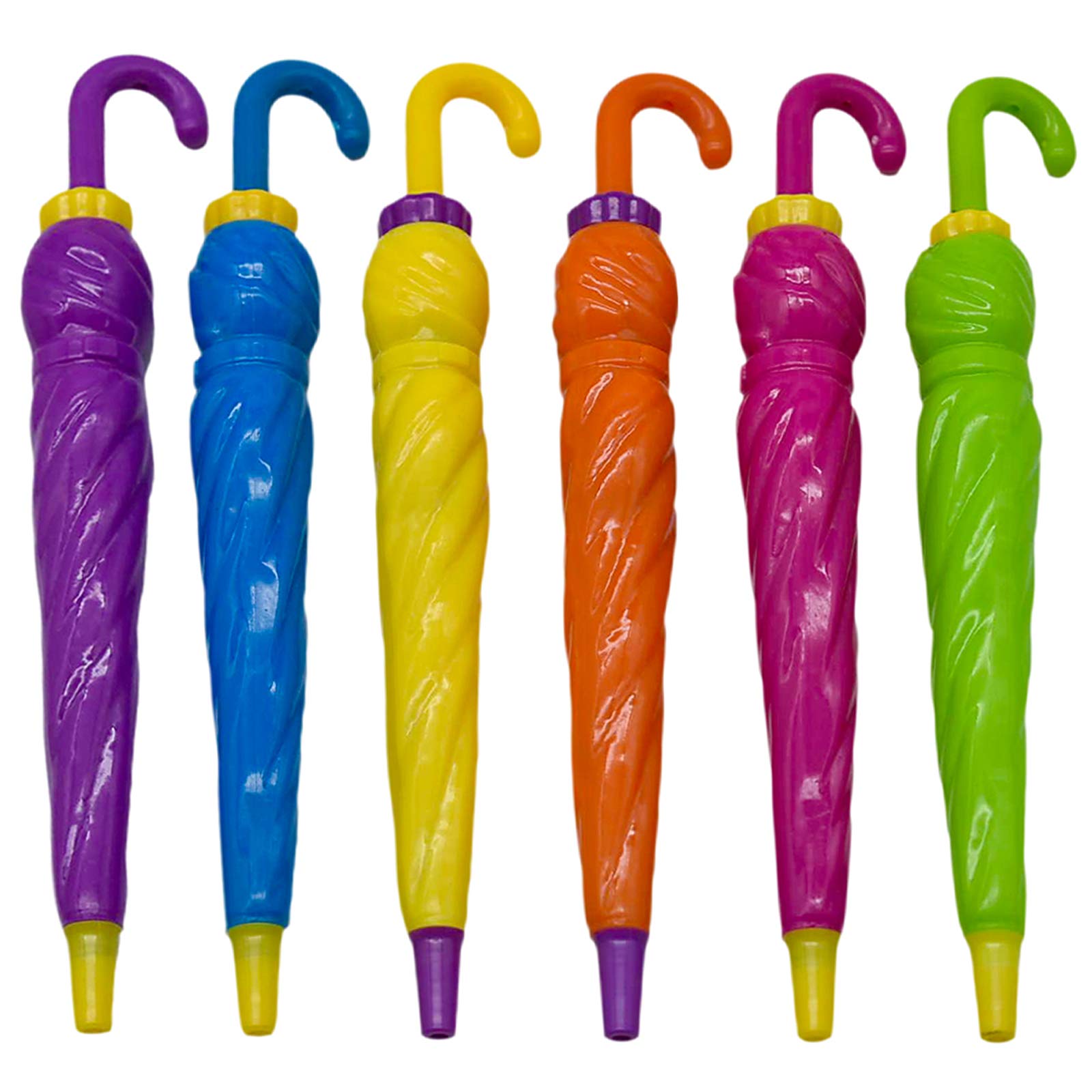 【送料無料】Maydahui 可愛い 傘 ノック式 ボールペン 6本セット 0.5mm 黒 油性 おしゃれ 松葉杖 カラ..