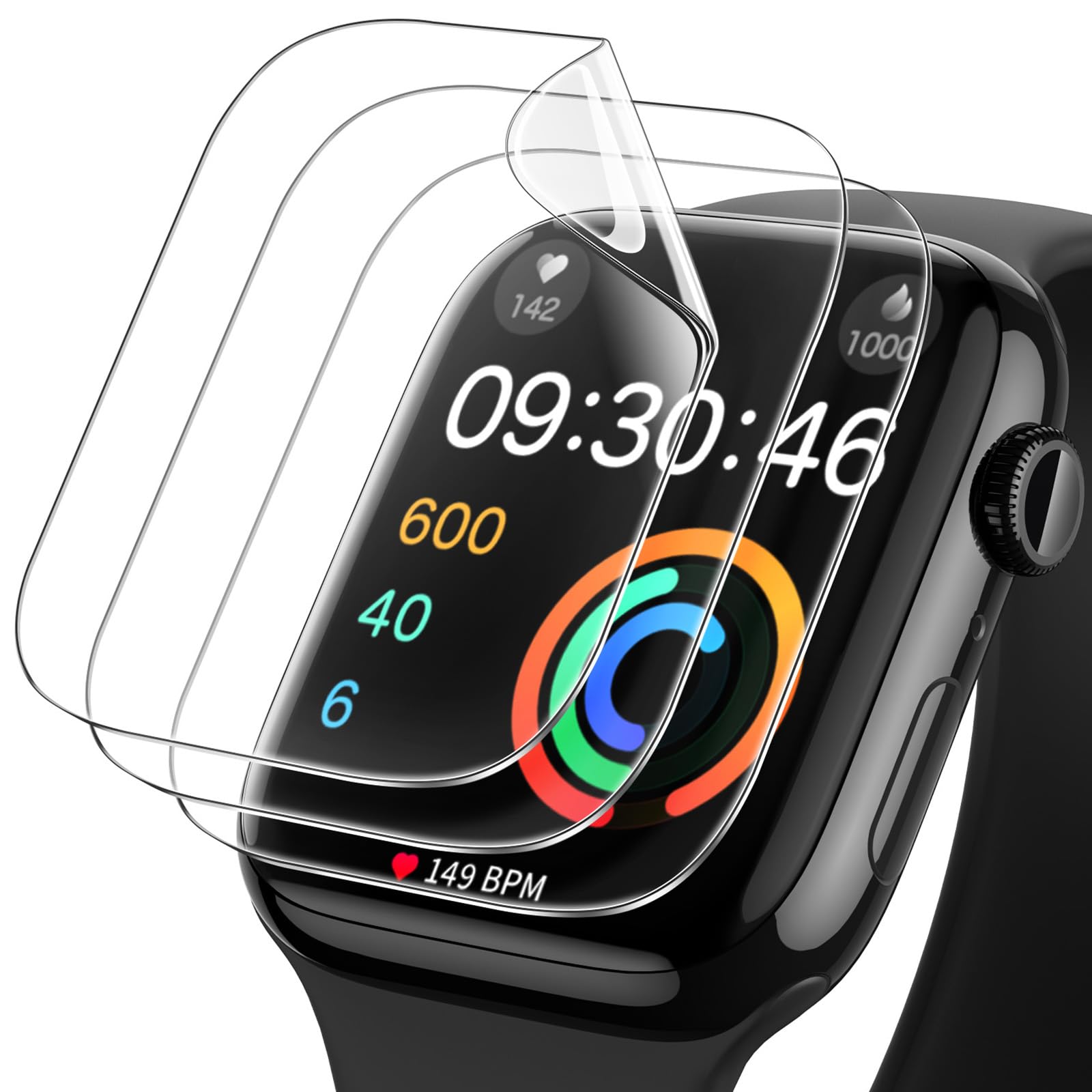 【送料無料】JETech Apple Watch Series 10 46mm用 液晶保護フィルム 自己修復 柔軟TPUフィルム 傷つけ防止 HDクリア 3枚セット