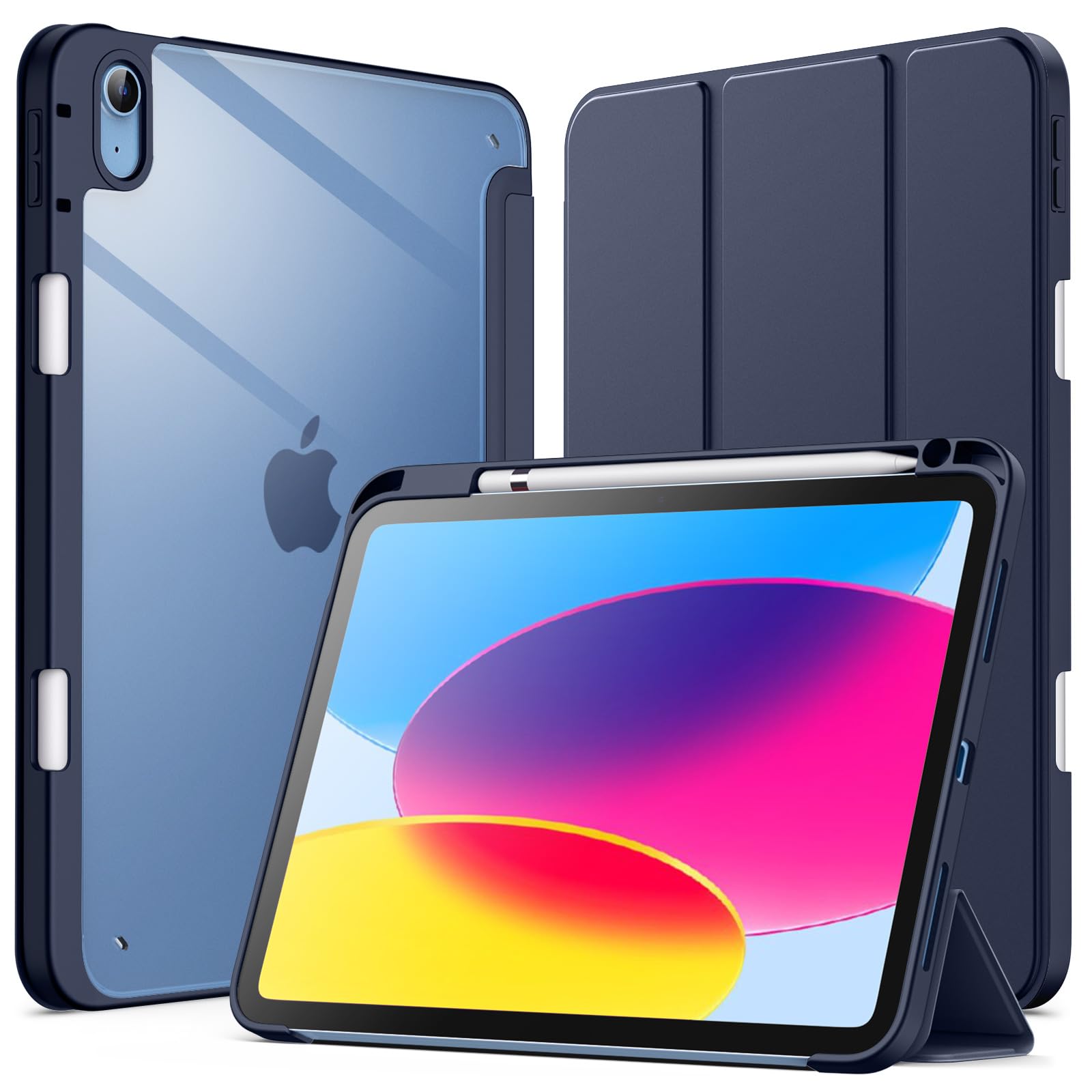 【送料無料】JEDirect iPad 10 ケース（10.9インチ、2022モデル、第10世代用） Pencil収納可能 透明バ..