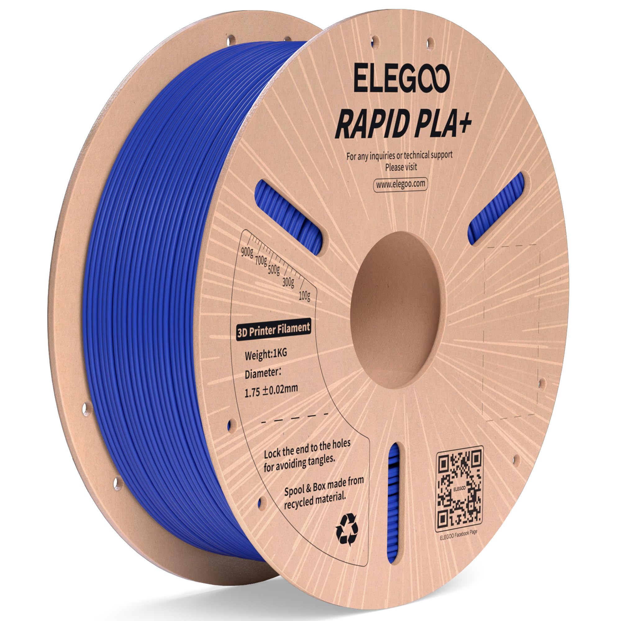 【送料無料】ELEGOO 高速 PLA プラス RAPID PLA+ フィラメント 青色 1.75mm PLAフィラメント 1.75mm 3D..