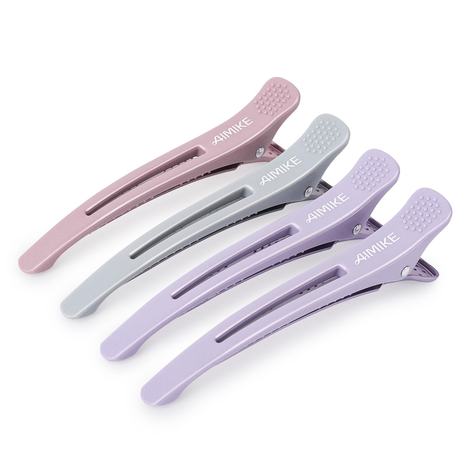 【送料無料】AIMIKE 4本セット ダッカール 美容師 ヘアクリップ 前髪クリップ ダッカール 跡がつかない クリップ しっかりとまる ダッカールピン ブロッキング 髪留め 強力 ダッカール 大きめ 滑りにくく カールクリップ 散髪用クリップ セルフカット モランディカラー