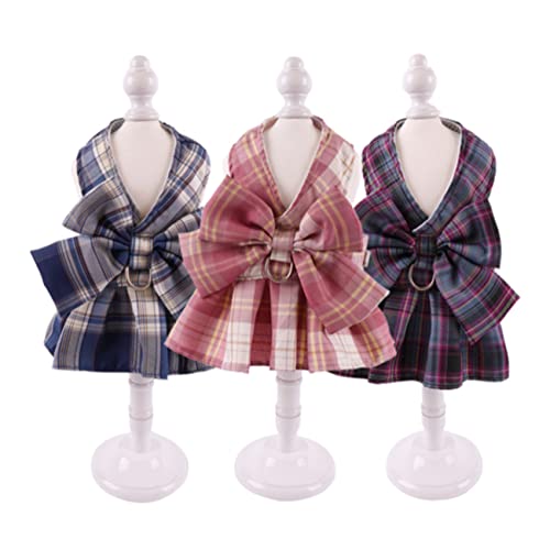 【送料無料】Enkarl 犬 ハーネス 猫 ハーネス リード 可愛い チェック柄 蝶結び メッシュ 通気性 ベス..