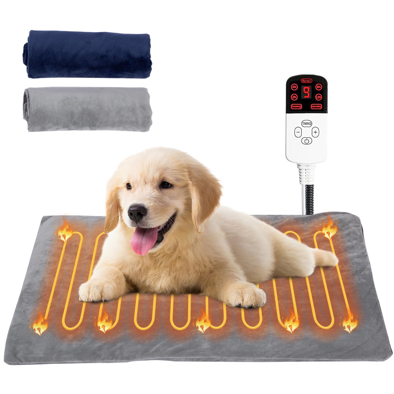 【送料無料】PETTOM ペット用ホットカーペット ペット用 ペットヒーター 60*90cm 9段温度調節 4段タイ..