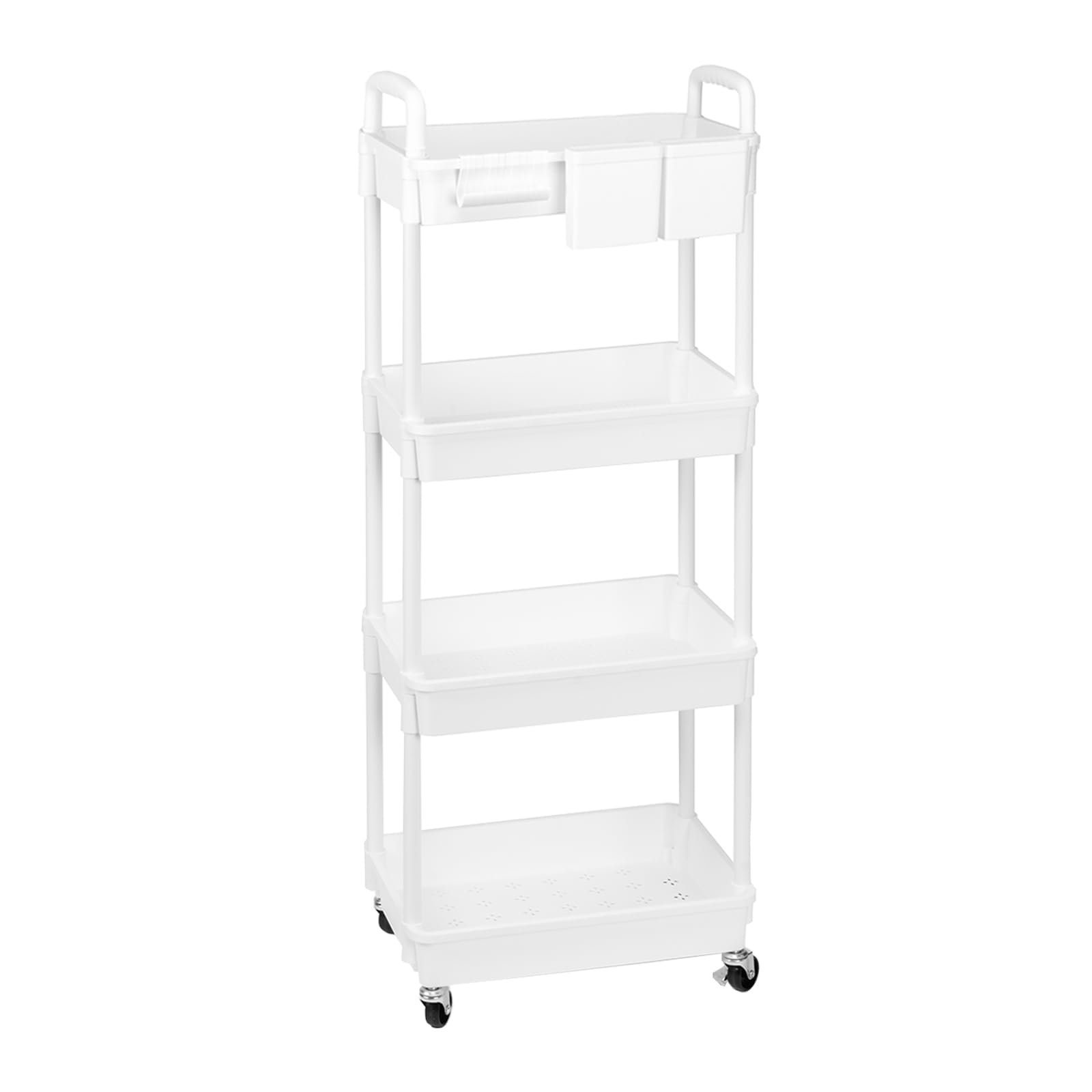 【送料無料】SIUSA キッチンワゴン ワゴン キャスター付き 4段 スリム 収納ワゴン 大容量 収納カート ..