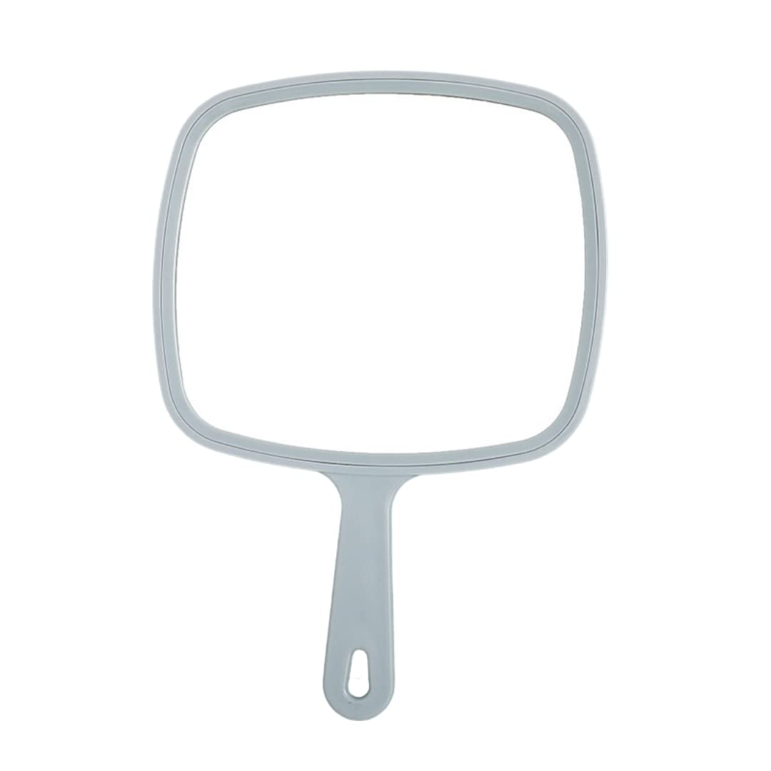 【送料無料】Charmoon ハンドミラー 大きめ 握りやすい 見やすい 軽量 防水 頑丈 メイク 手鏡 ミラー (グレー)