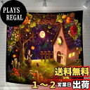 【送料無料】U-SITU タペストリー 壁掛け 壁飾り ハロウィン 花苑 魔女 自然景色 オシャレ 背景 多機能 布ポスター インテリア 雰囲気転換(サイズ:長さ100cm x 幅100cm)カラー:GT0028FA